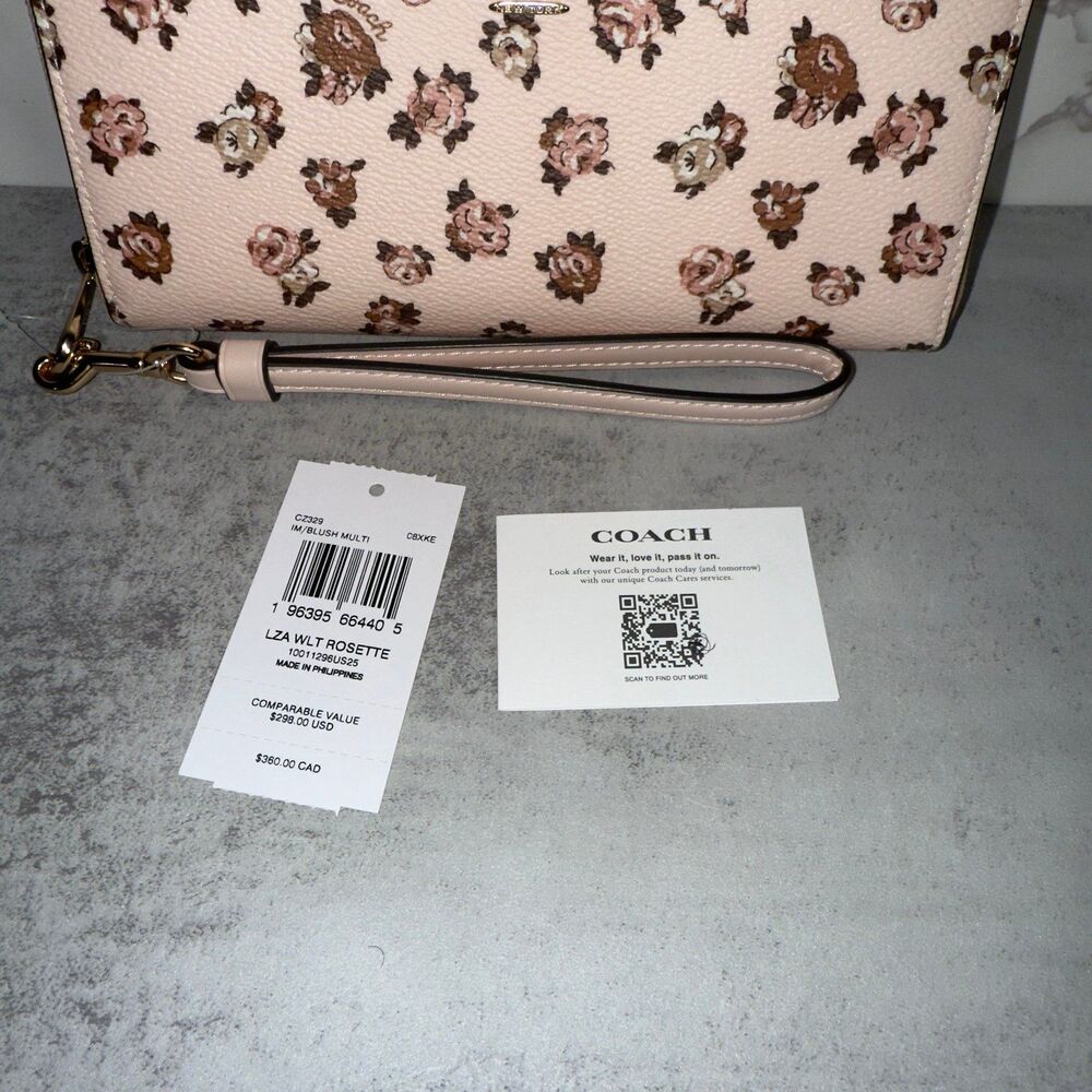 NWT Coach Long Zip Around Wallet With Rosette Print CZ329 - Picture 5 of 6